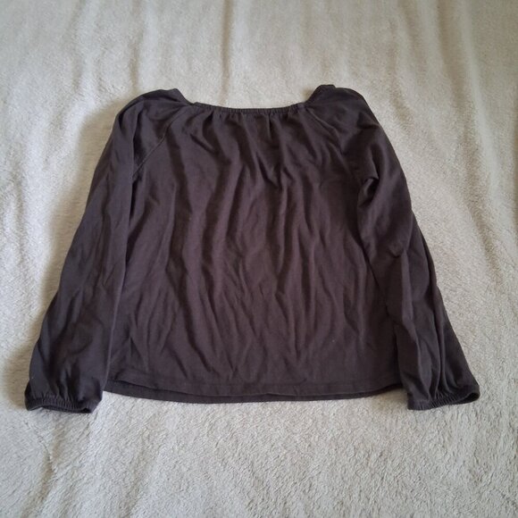 OshKosh B'Gosh Girl's Size 10 Gray Floral Embroidered Bohemian Long Sleeve Top - Picture 7 of 7